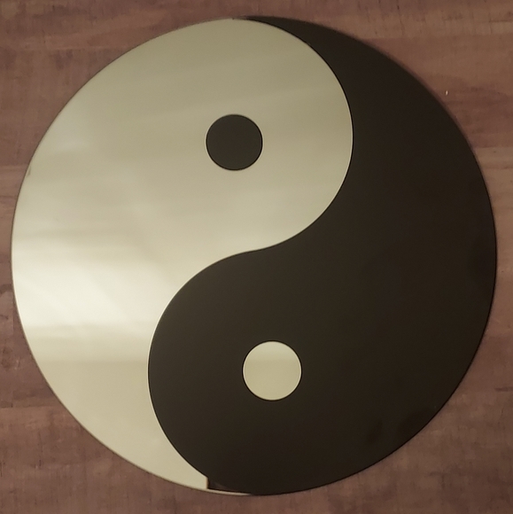 Large Yin Yang Wall Hanging Mirror Black White Boho Bohemian Decor Home Accent - Picture 2 of 8